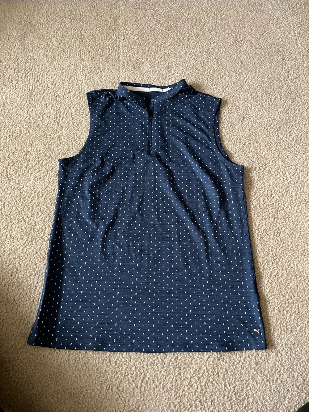 Women’s Puma Golf - Sleeveless Navy Dot Print Women's Top
